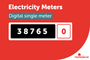 Diagram of an electric gas meter with a single display