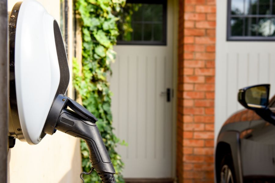 Image of an at home electric car charging point